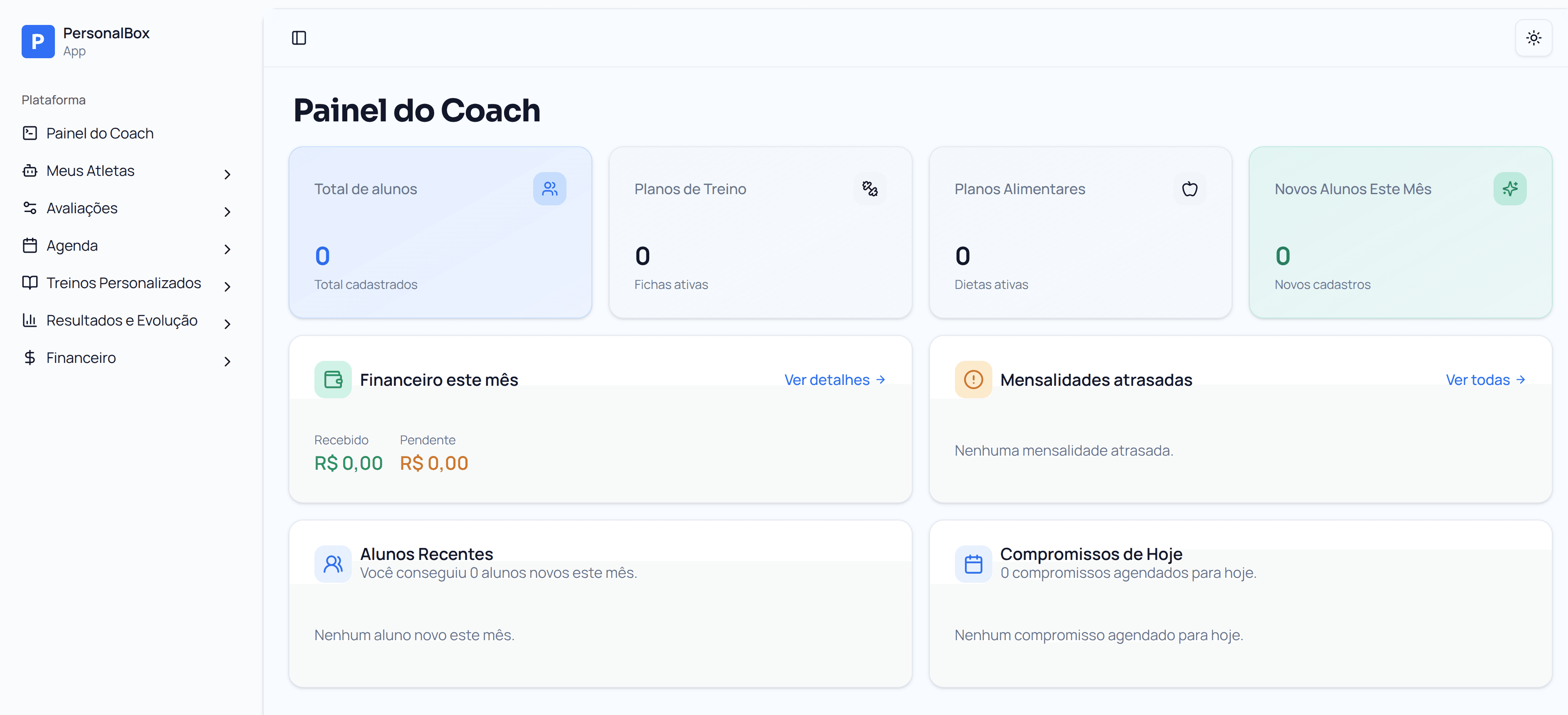 Preview do dashboard